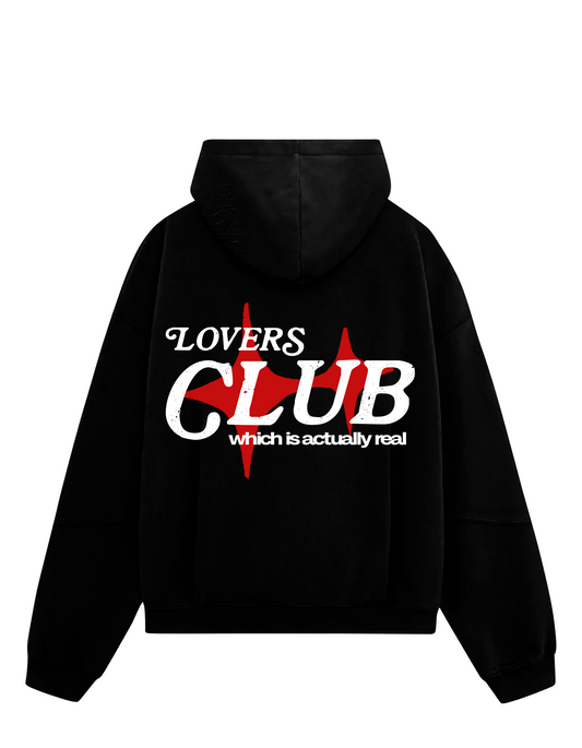 OVERSIZED "LOVER'S CLUB" NIGHT BLACK HOODIE